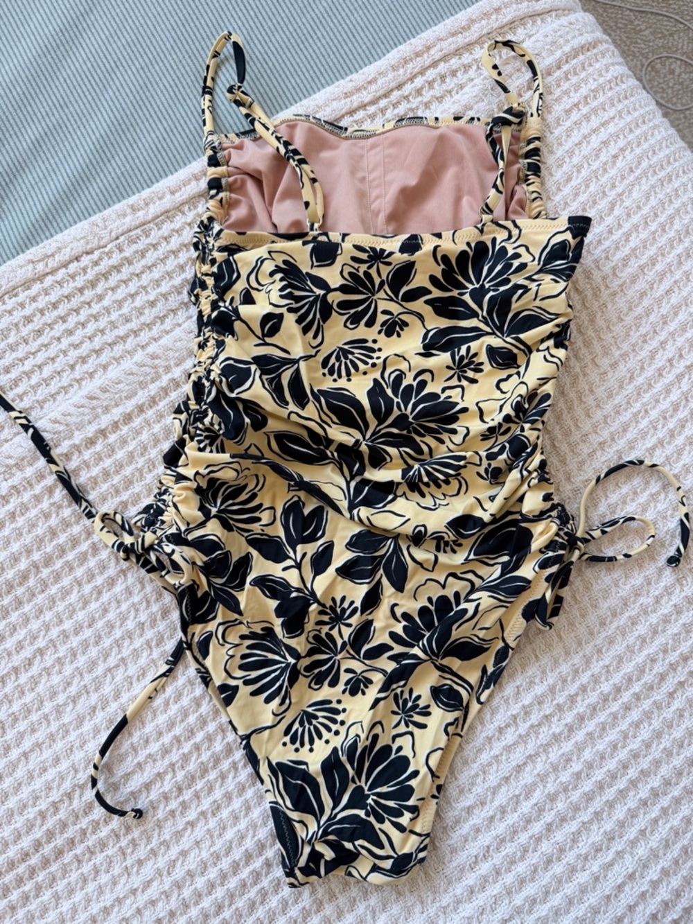 J. Crew Ruched one-piece swimsuit with side ties in sunny floral - Picture 4 of 7